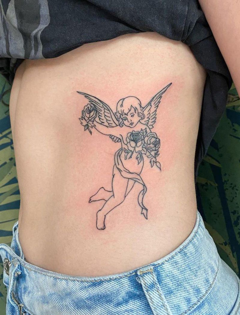 30 Pretty Cherub Tattoos You Will Love