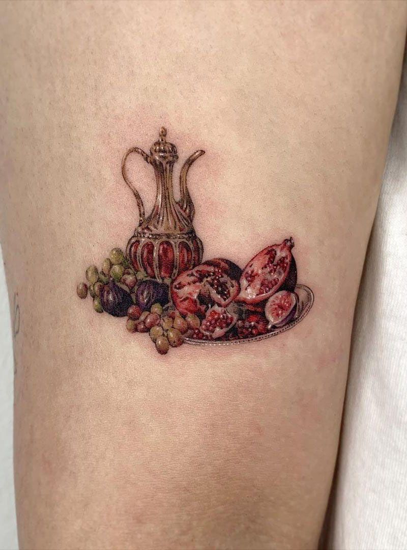 30 Pretty Pomegranate Tattoos Enhance Your Personality