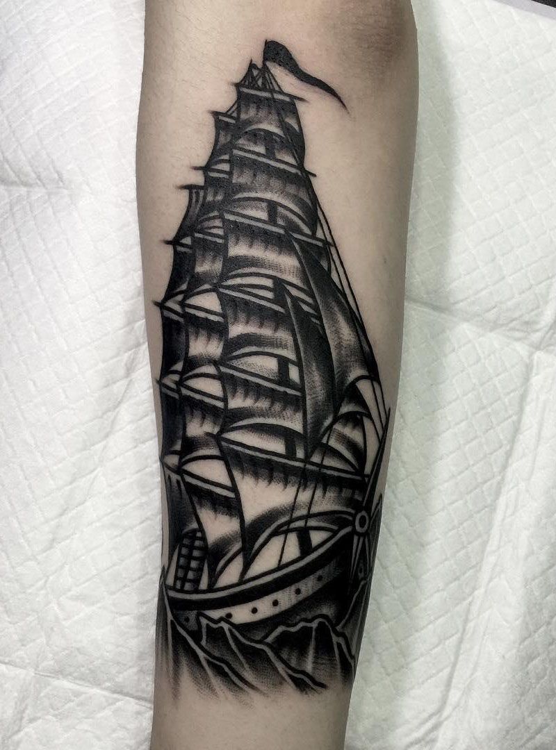 30 Pretty Sailing Boat Tattoos You Will Love