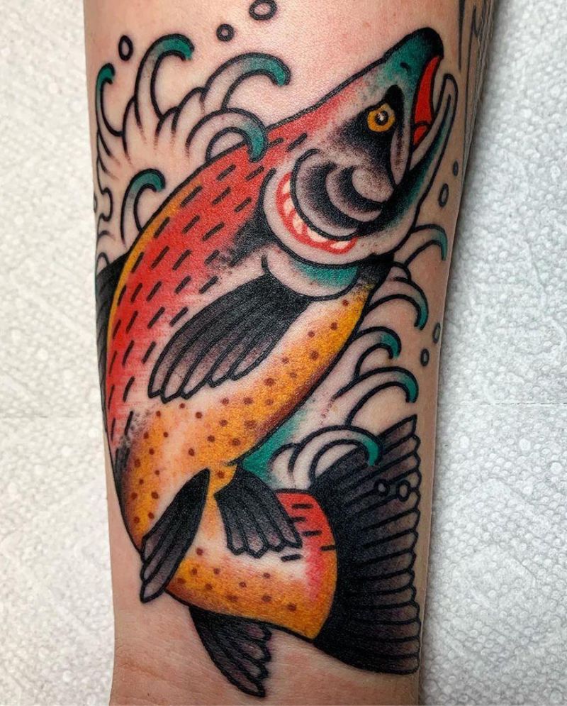 30 Pretty Salmon Tattoos You Will Love