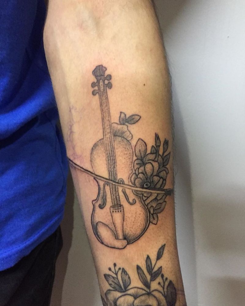 30 Pretty Violin Tattoos that Can Enhance Your Temperament