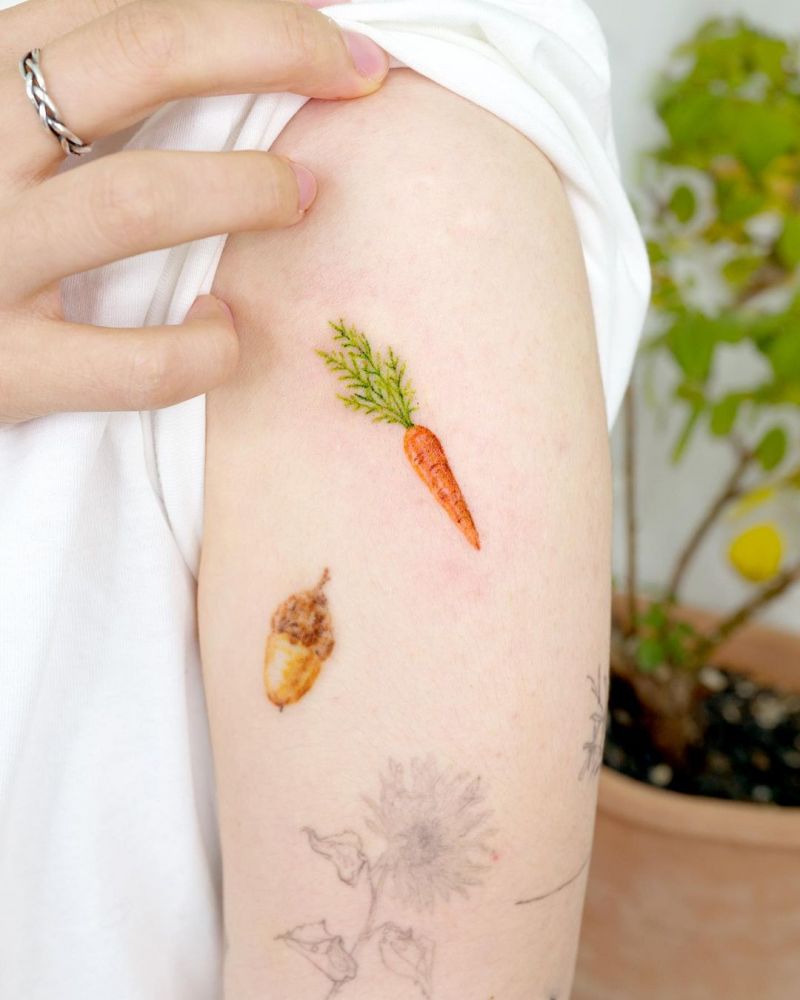 30 Pretty Carrot Tattoos You Will Love