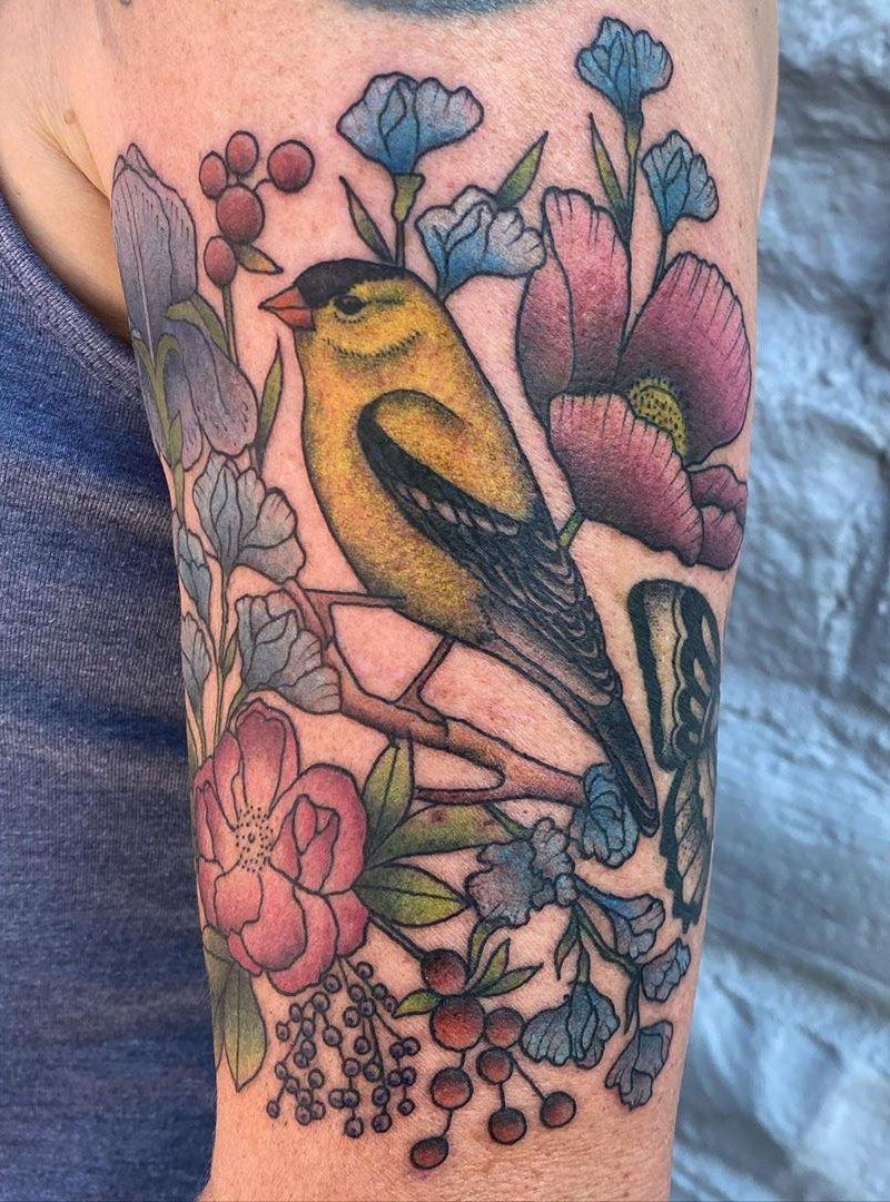 30 Pretty Goldfinch Tattoos to Inspire You