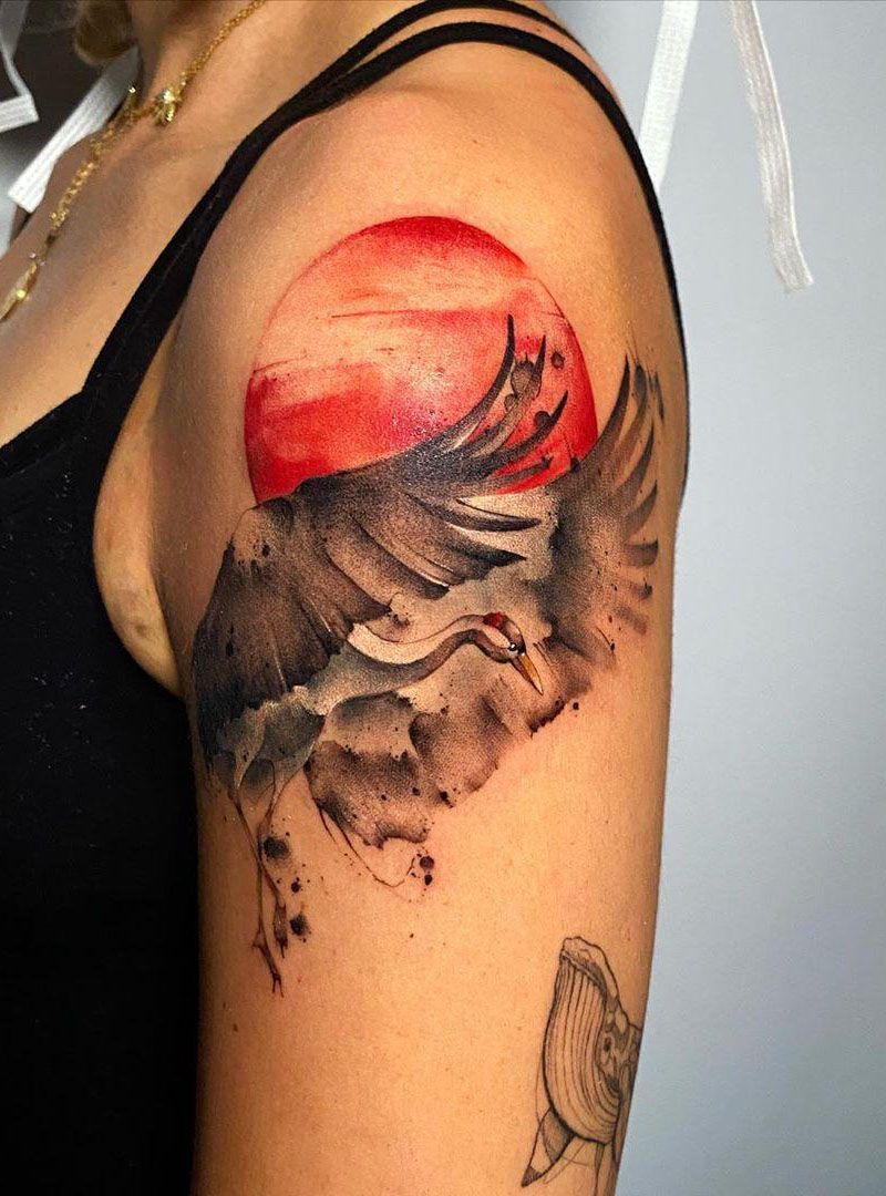 30 Pretty Heron Tattoos Bring You Good Luck