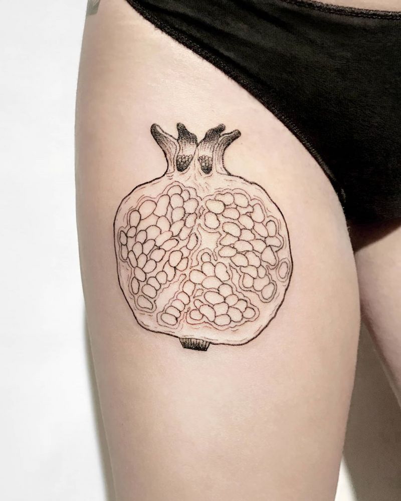 30 Pretty Pomegranate Tattoos Enhance Your Personality