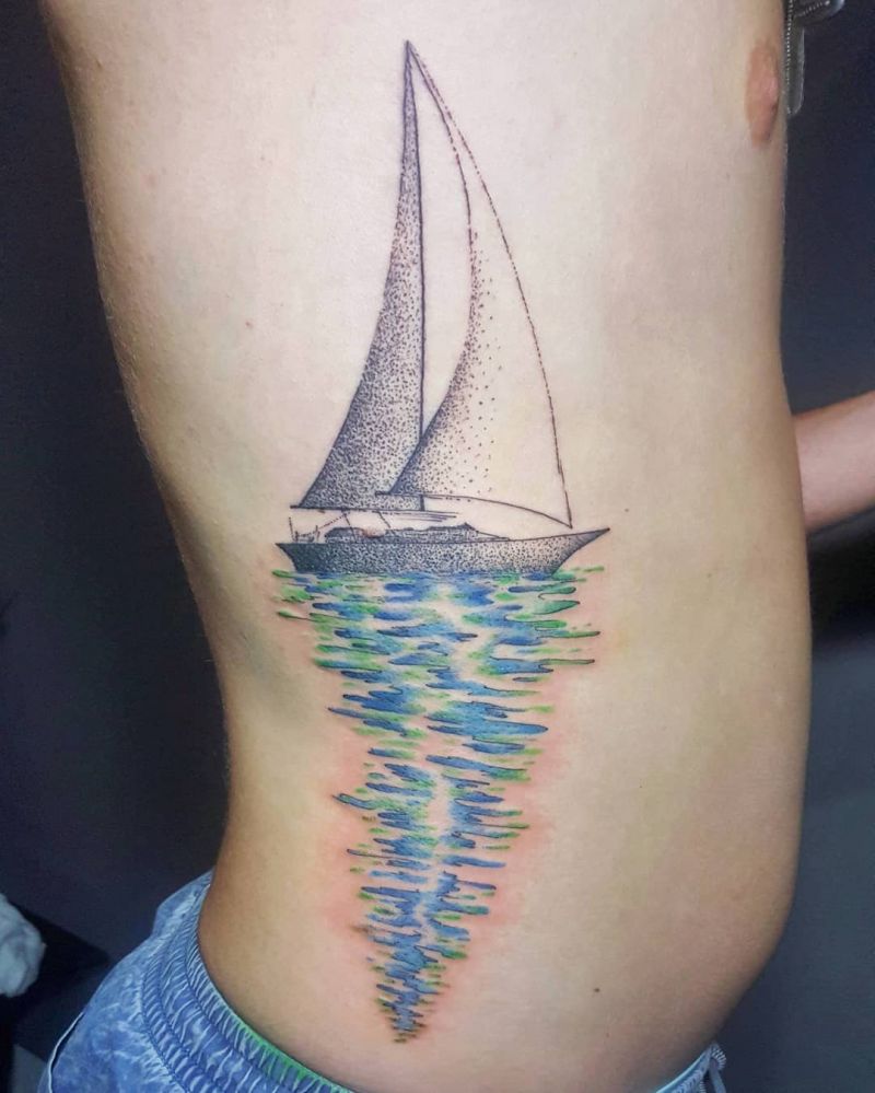 30 Pretty Sailing Boat Tattoos You Will Love