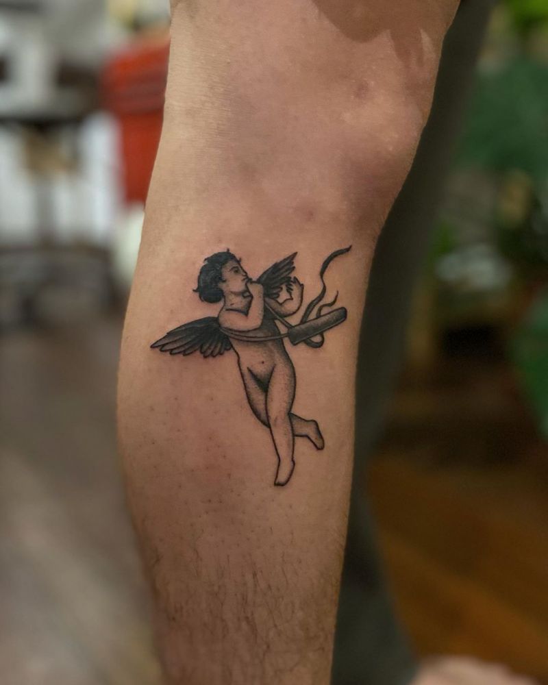 30 Pretty Cherub Tattoos You Will Love