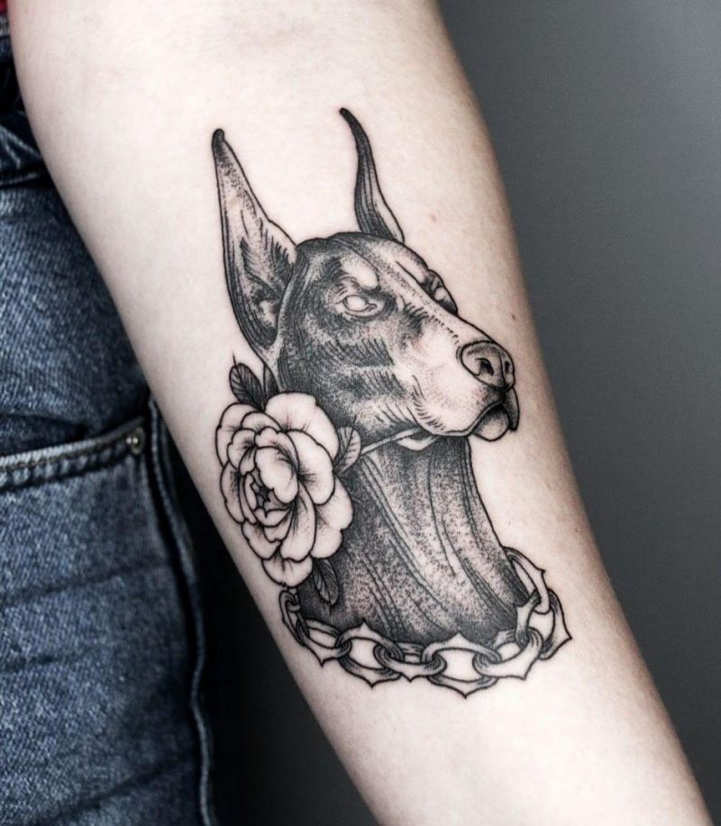 30 Pretty Doberman Tattoos Hope to Bring You Luck