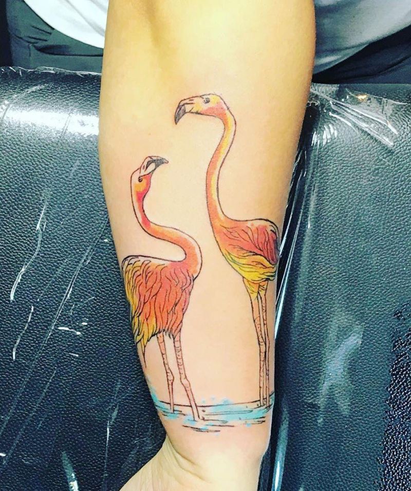 30 Pretty Flamingo Tattoos Make You Elegant and Beautiful