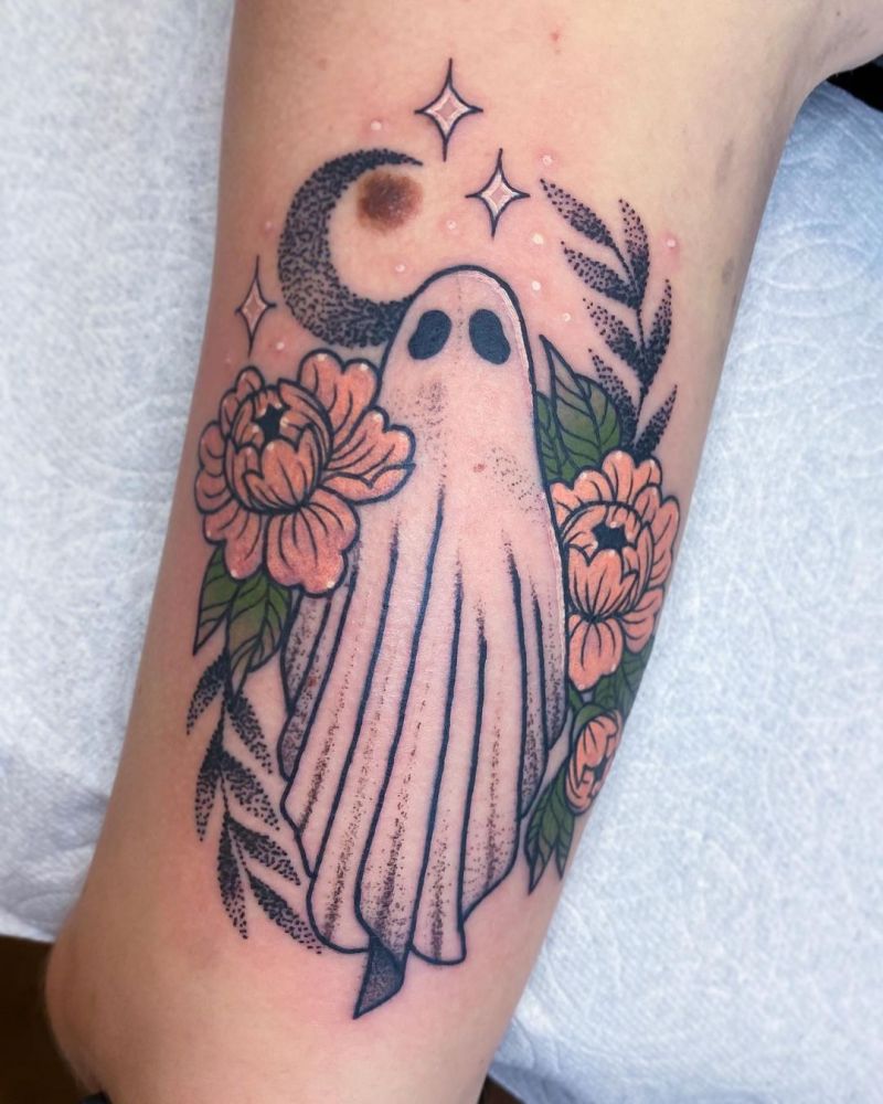 30 Pretty Ghost Tattoos to Inspire You