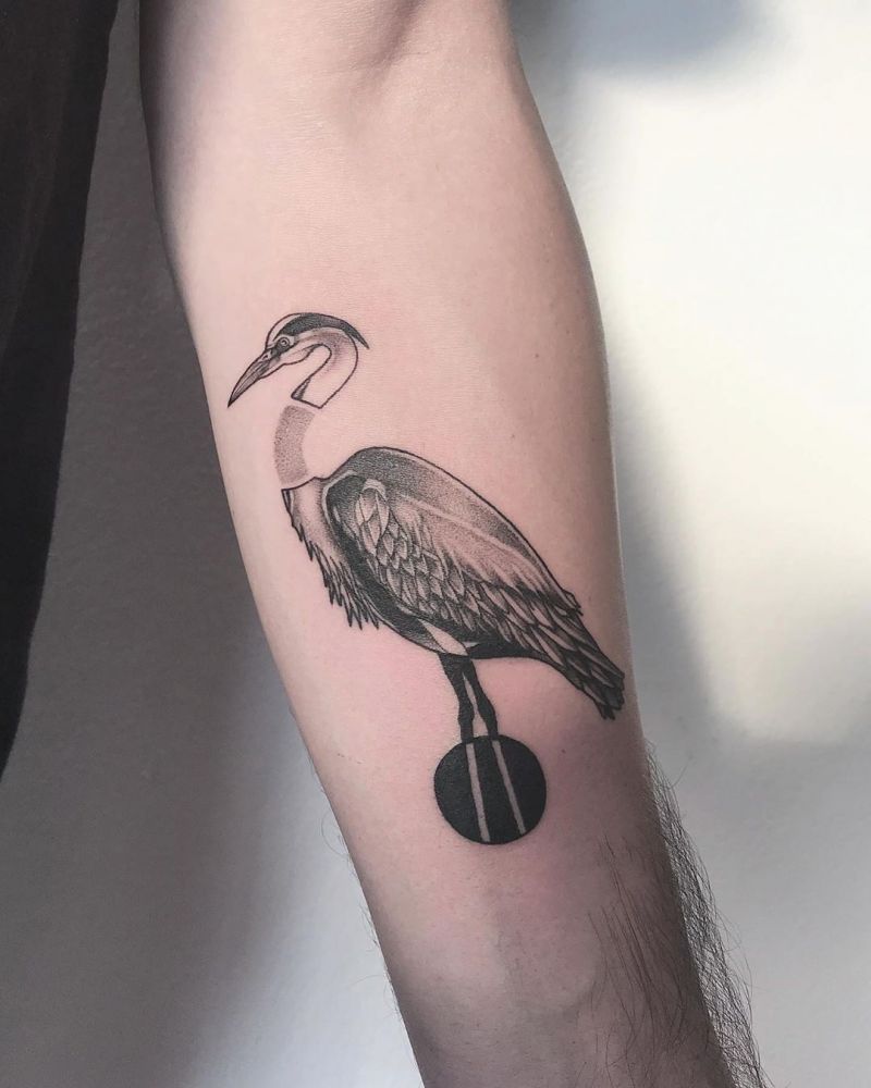 30 Pretty Heron Tattoos Bring You Good Luck