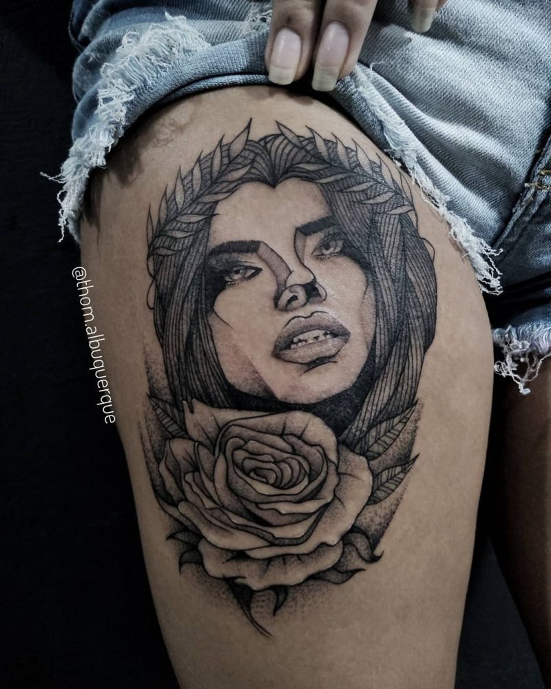 30 Pretty Lady Face Tattoos You Will Love