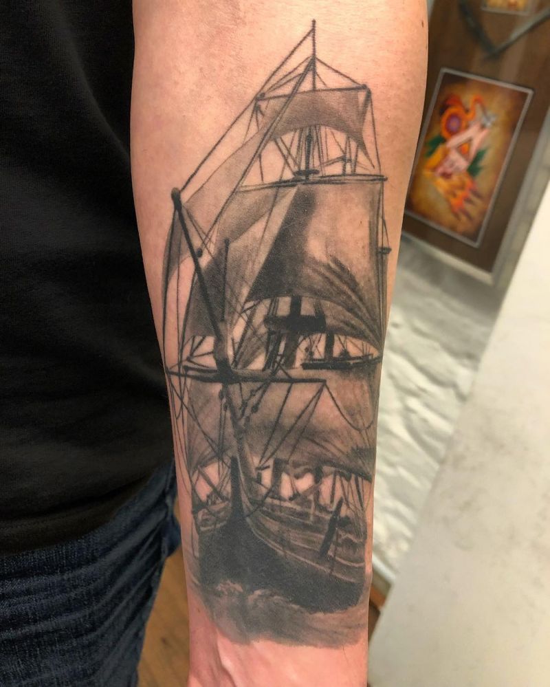 30 Pretty Sailing Boat Tattoos You Will Love