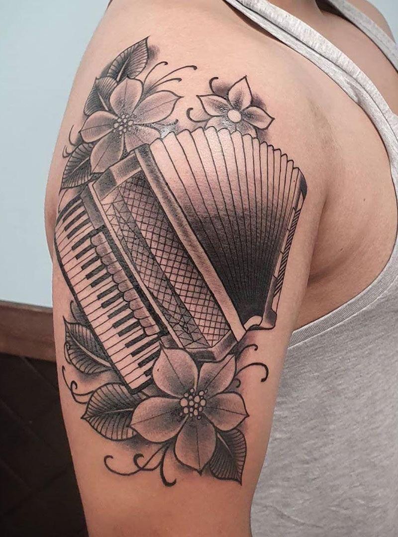 30 Pretty Accordion Tattoos that Can Enhance Your Temperament