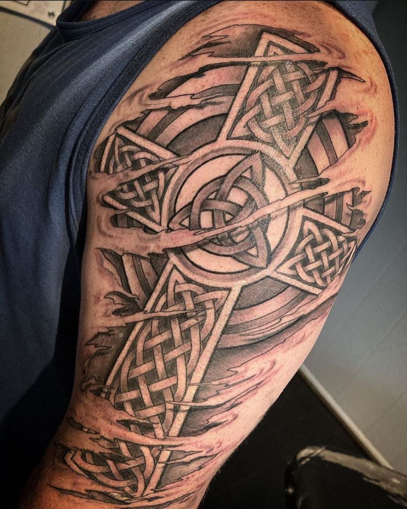 30 Pretty Celtic Cross Tattoos You Will Love