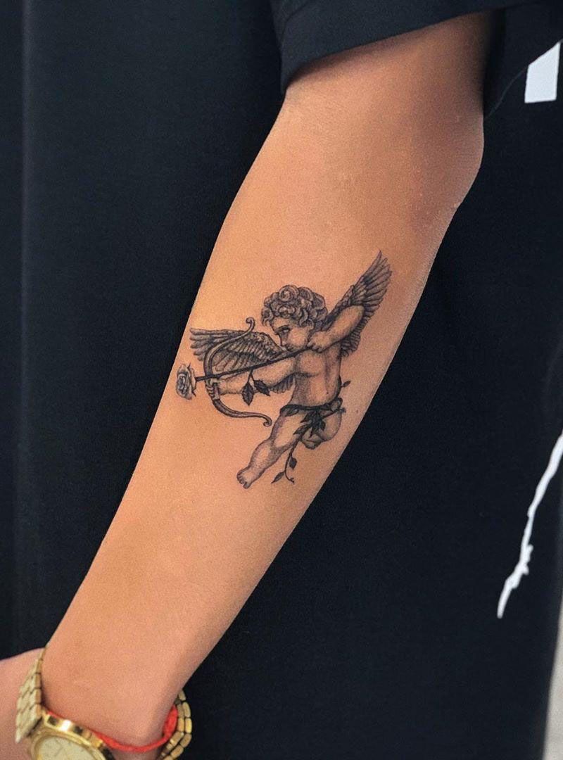 30 Pretty Cherub Tattoos You Will Love