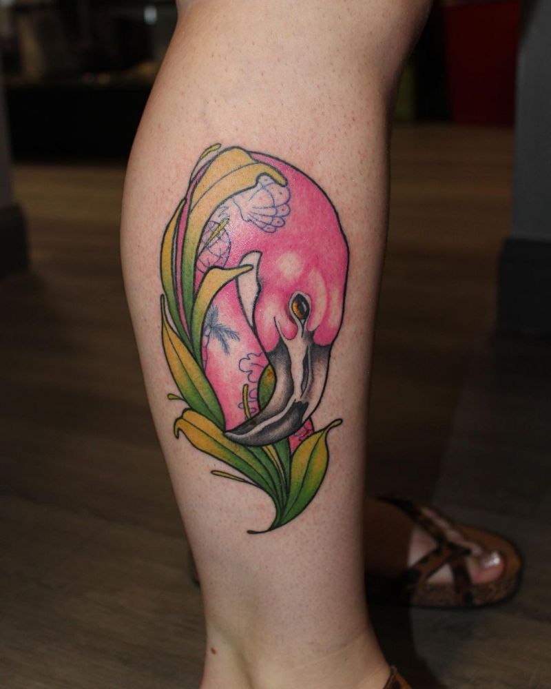 30 Pretty Flamingo Tattoos Make You Elegant and Beautiful