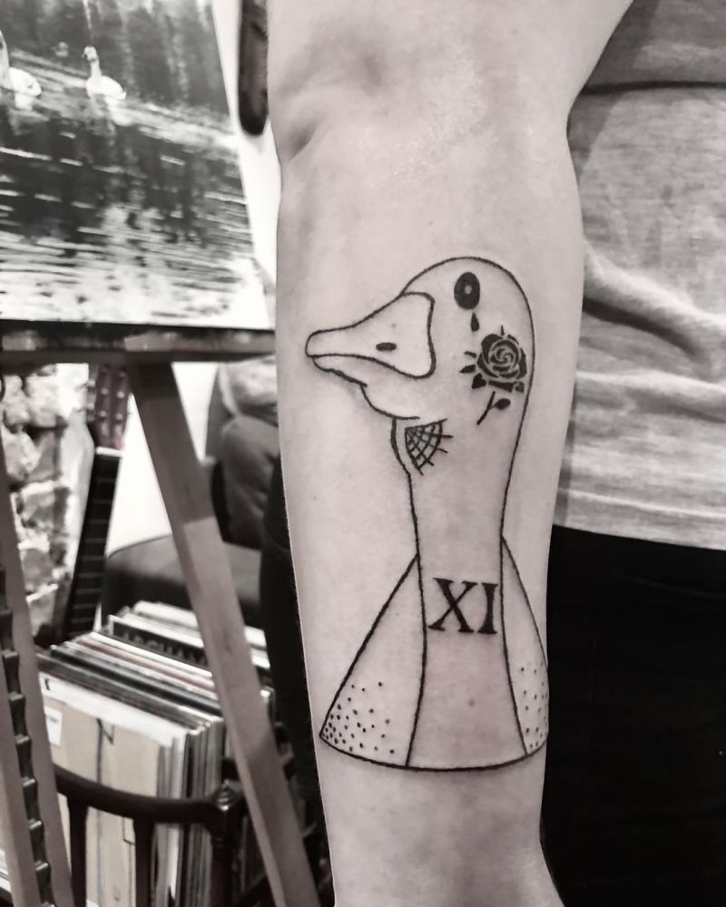 30 Pretty Goose Tattoos Make You Elegant and Beautiful