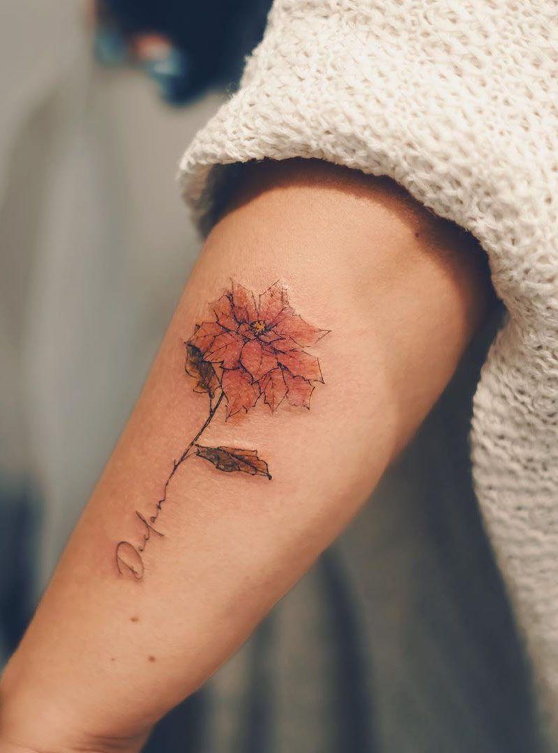 30 Pretty Poinsettia Tattoos You Must Try