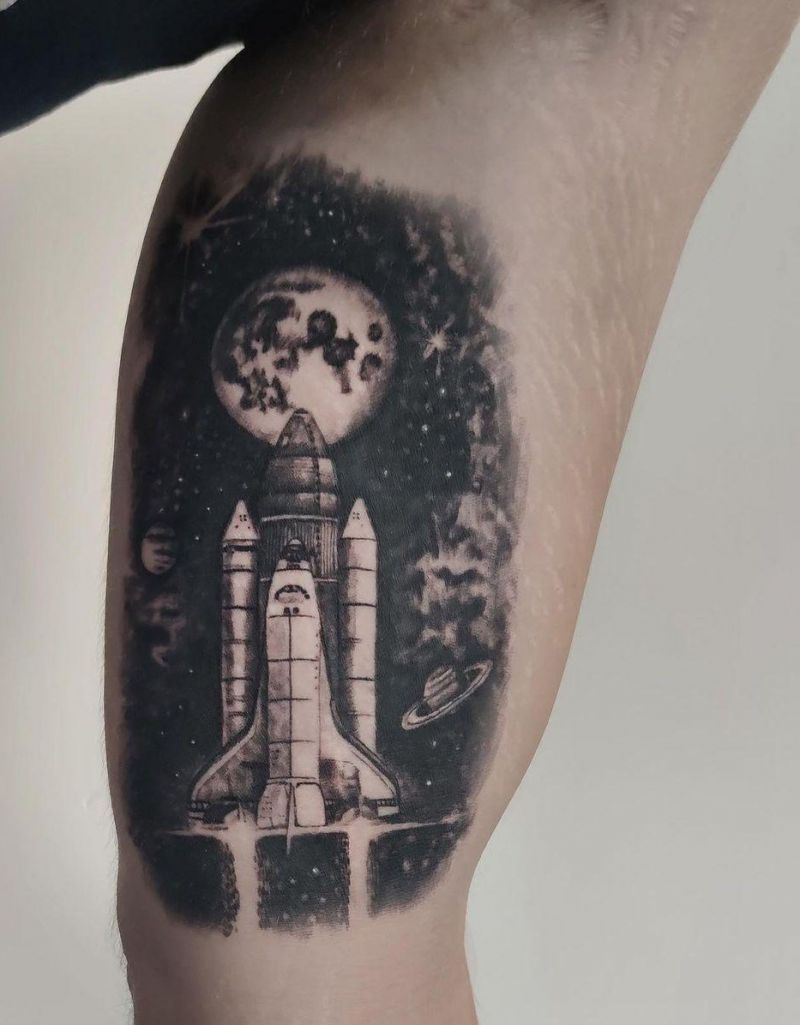 30 Pretty Rocket Tattoos Improve Your Temperament