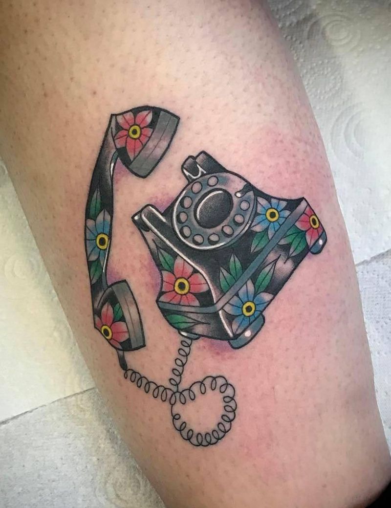 30 Pretty Telephone Tattoos to Inspire You