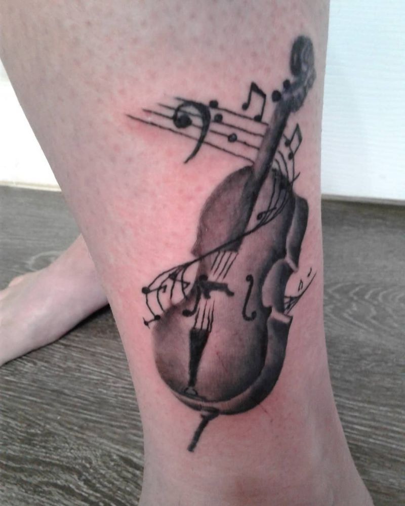 30 Pretty Cello Tattoos Make You Elegant and Beautiful