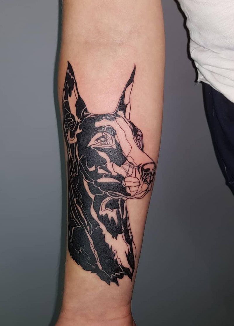 30 Pretty Doberman Tattoos Hope to Bring You Luck