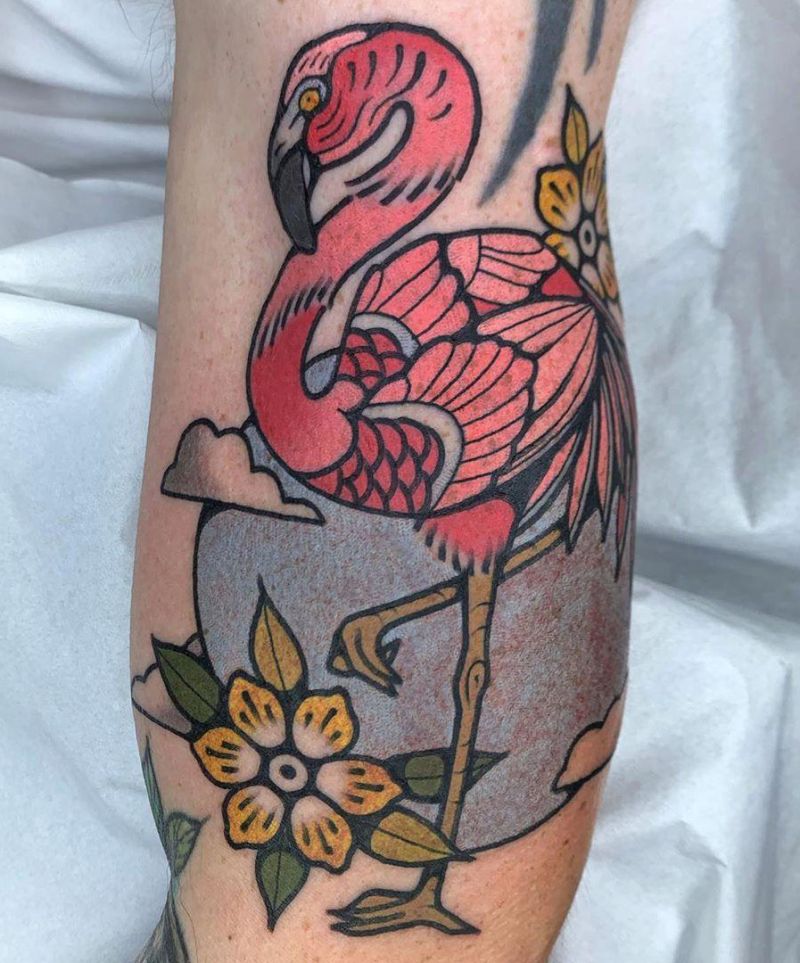 30 Pretty Flamingo Tattoos Make You Elegant and Beautiful