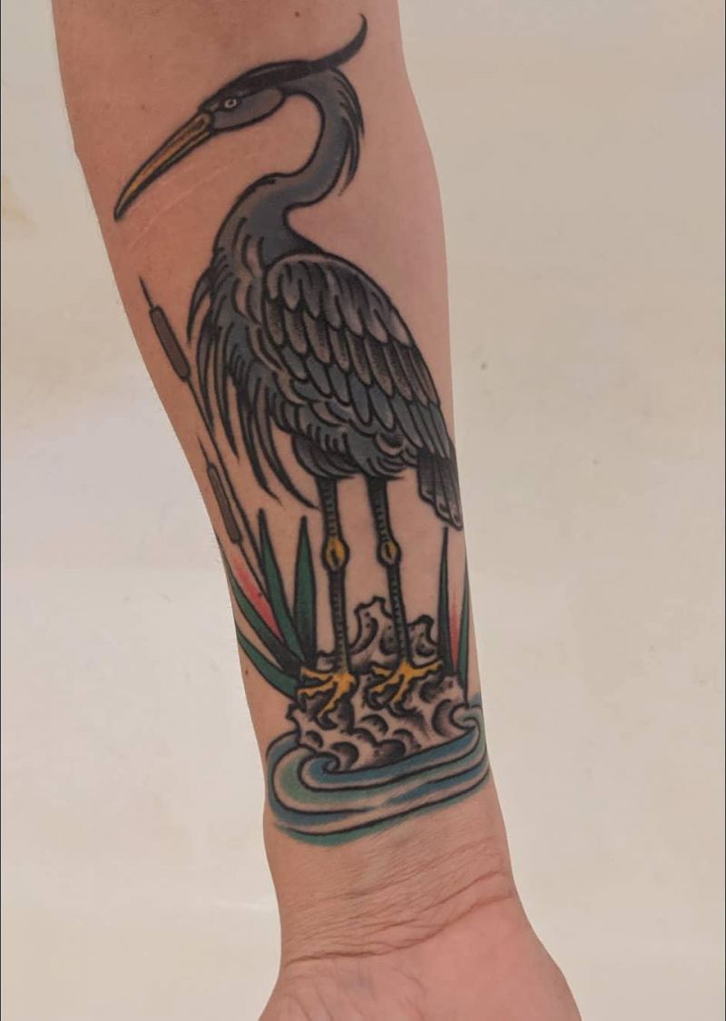 30 Pretty Heron Tattoos Bring You Good Luck