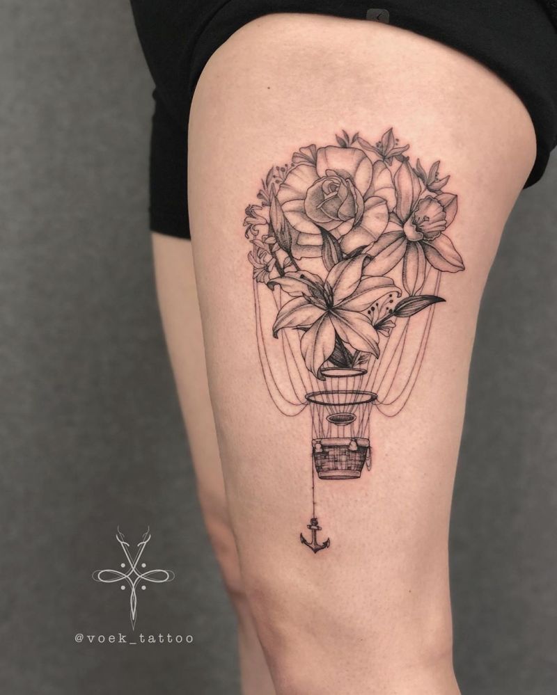 30 Pretty Hot Air Balloon Tattoos Let You Soar In The Sky