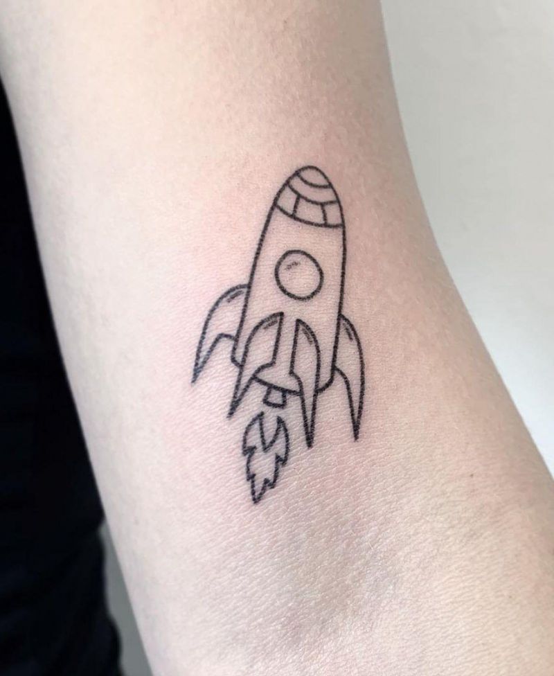 30 Pretty Rocket Tattoos Improve Your Temperament