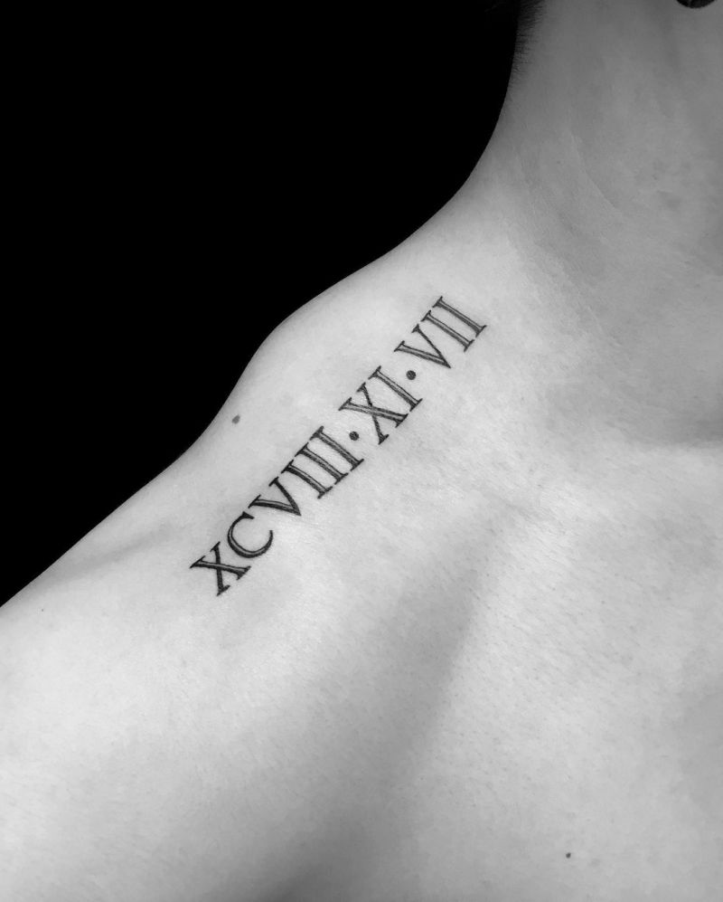 30 Pretty Roman Numeral Tattoos Make You Beautiful Forever