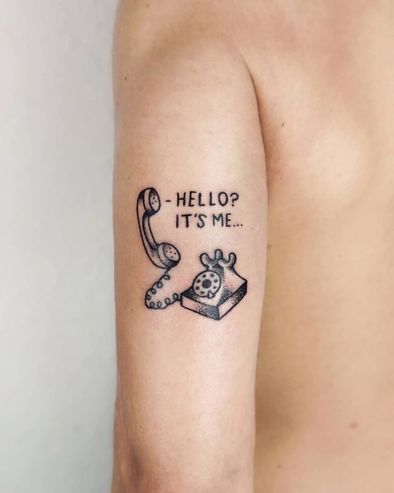 30 Pretty Telephone Tattoos to Inspire You