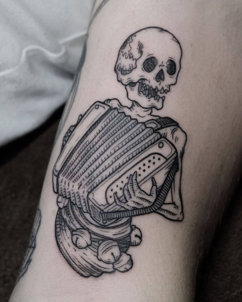 30 Pretty Accordion Tattoos that Can Enhance Your Temperament