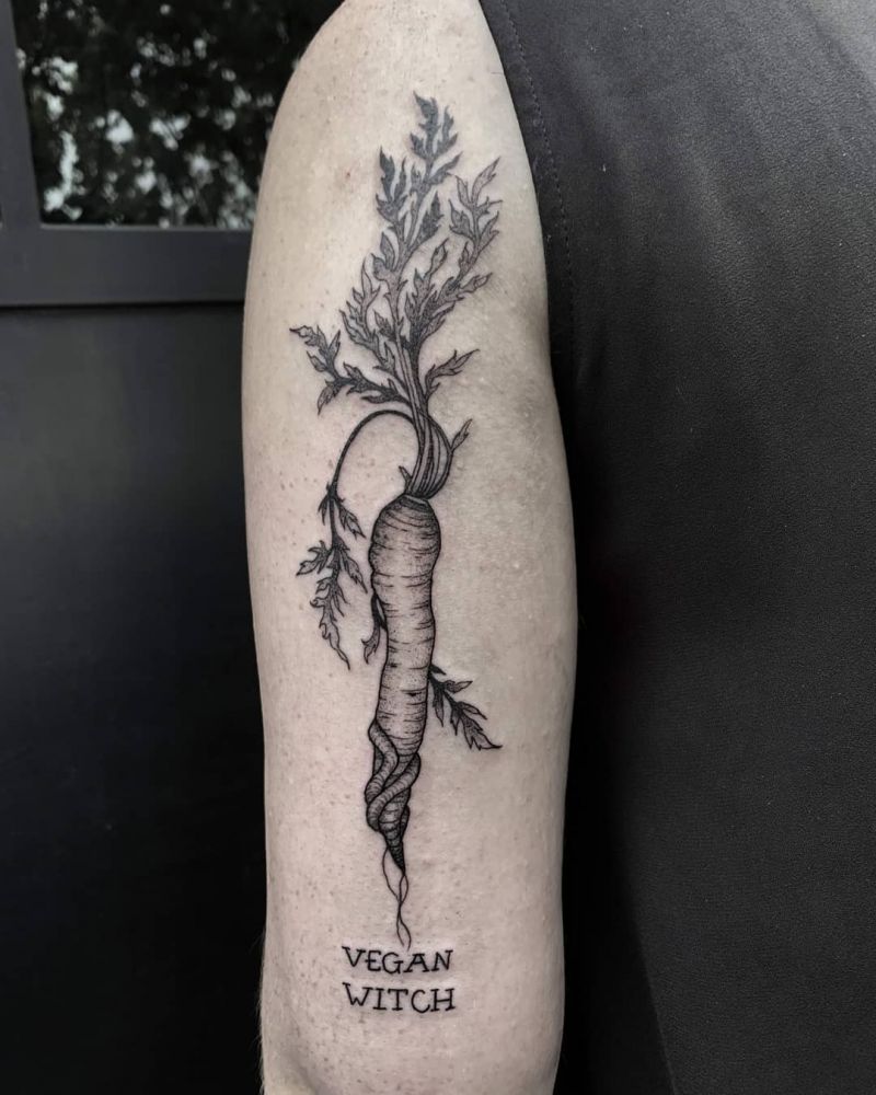 30 Pretty Carrot Tattoos You Will Love