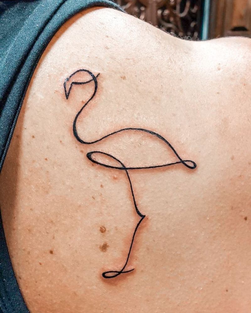 30 Pretty Flamingo Tattoos Make You Elegant and Beautiful