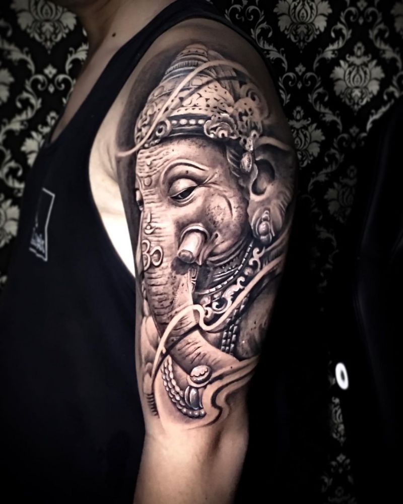 30 Pretty Ganesha Tattoos Make You Charming