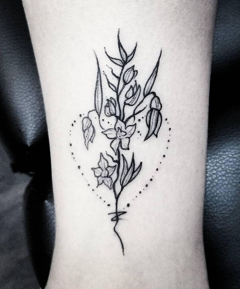 30 Pretty Larkspur Tattoos that Can Enhance Your Temperament