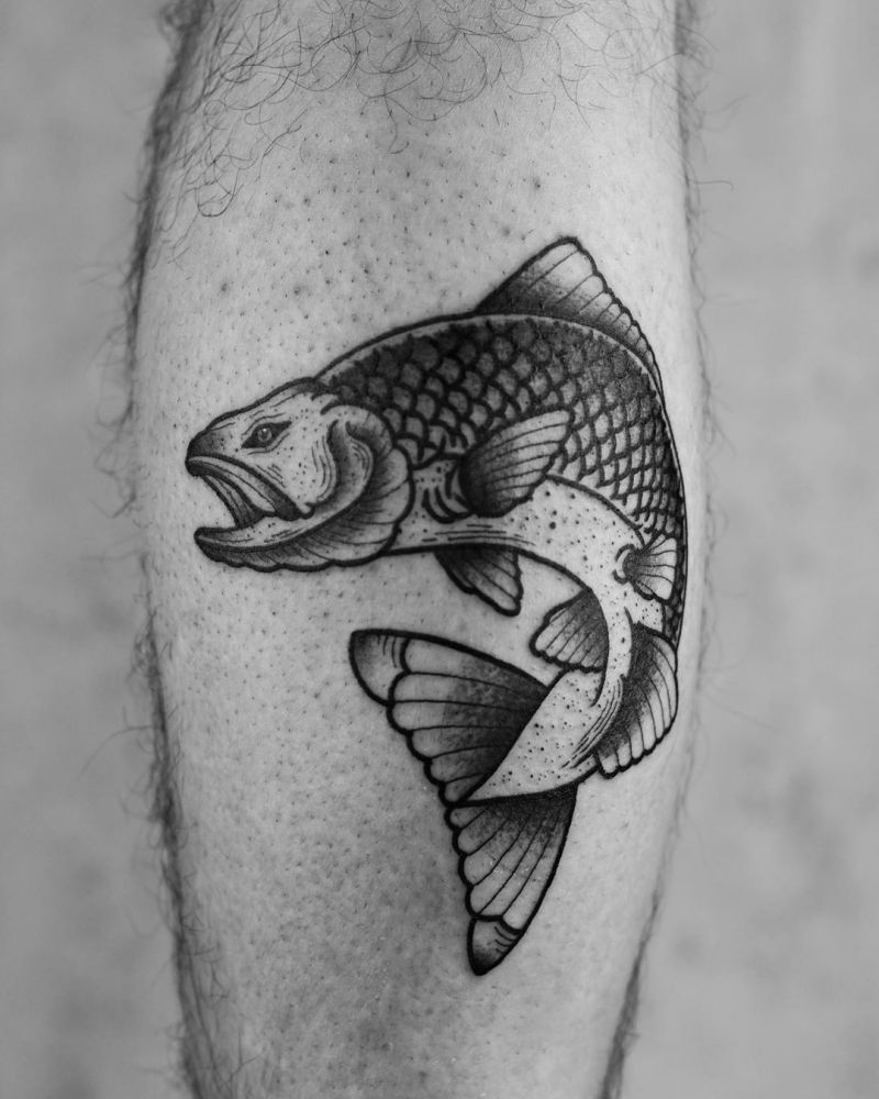 30 Pretty Salmon Tattoos You Will Love