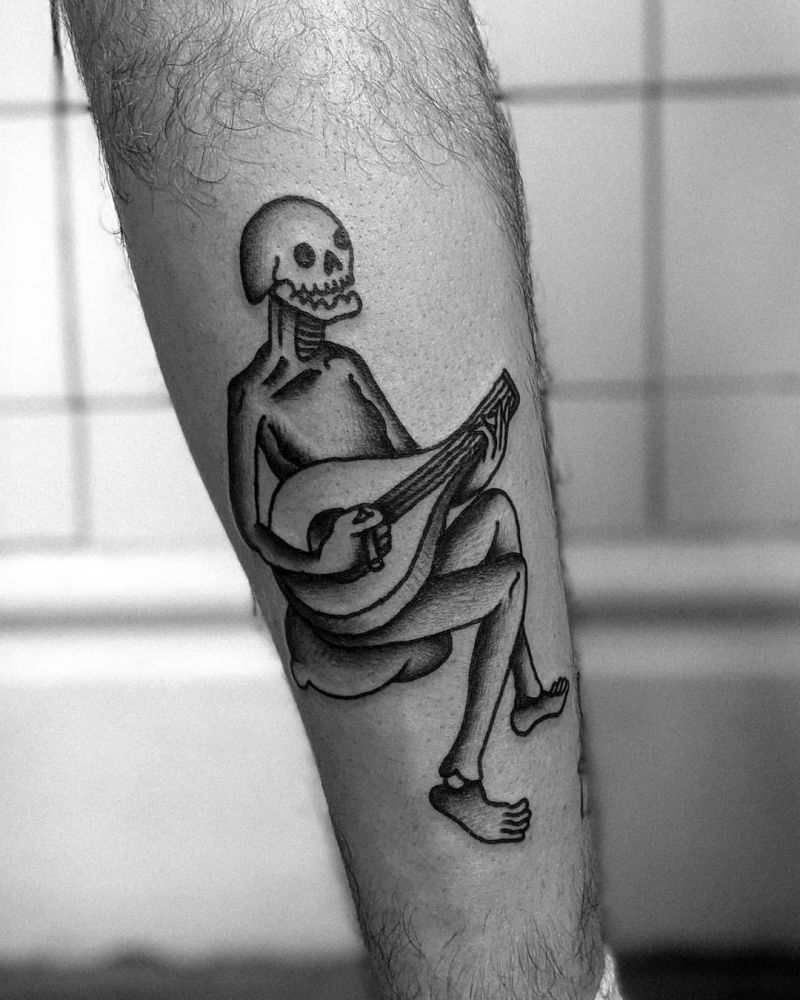 30 Pretty Skeleton Tattoos That You Can't Miss