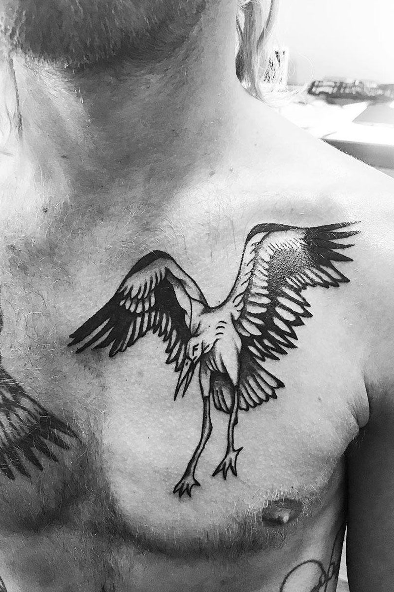 30 Pretty Stork Tattoos Show Your Temperament