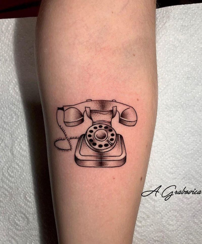 30 Pretty Telephone Tattoos to Inspire You