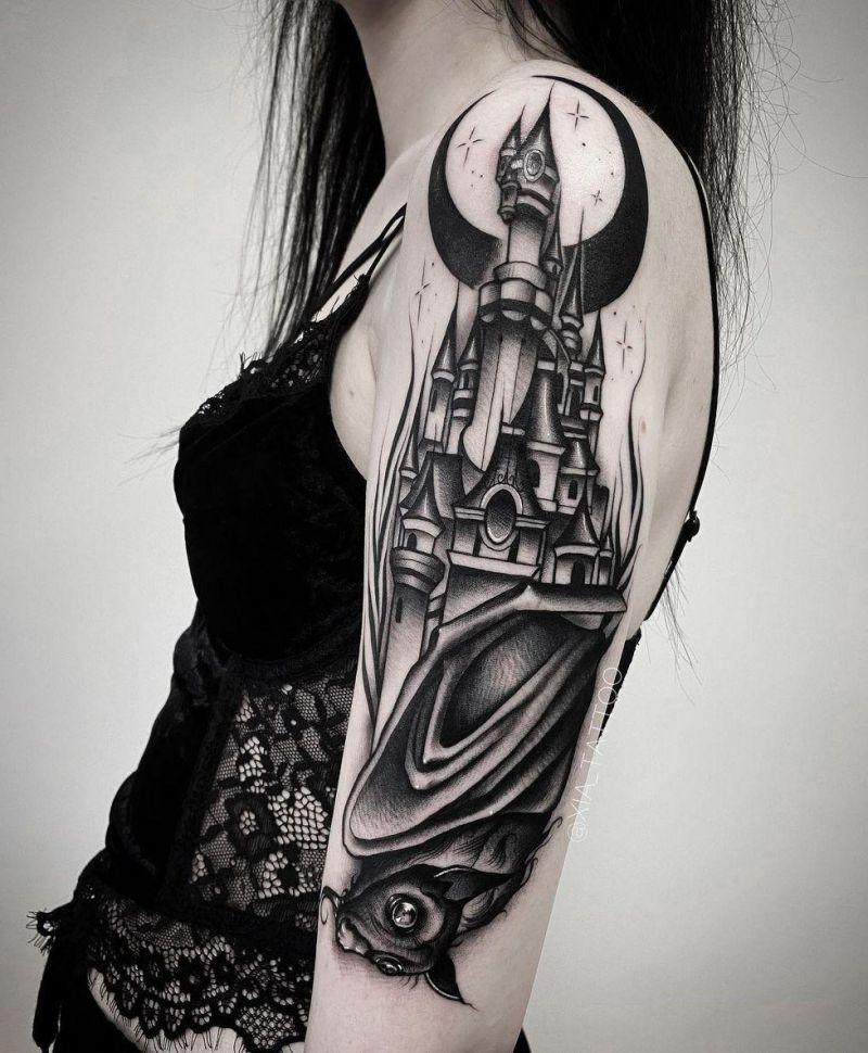 30 Pretty Castle Tattoos that Can Enhance Your Temperament