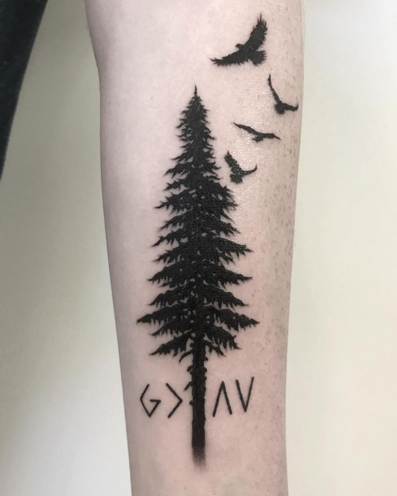 30 Pretty Fir Tree Tattoos You Will Love