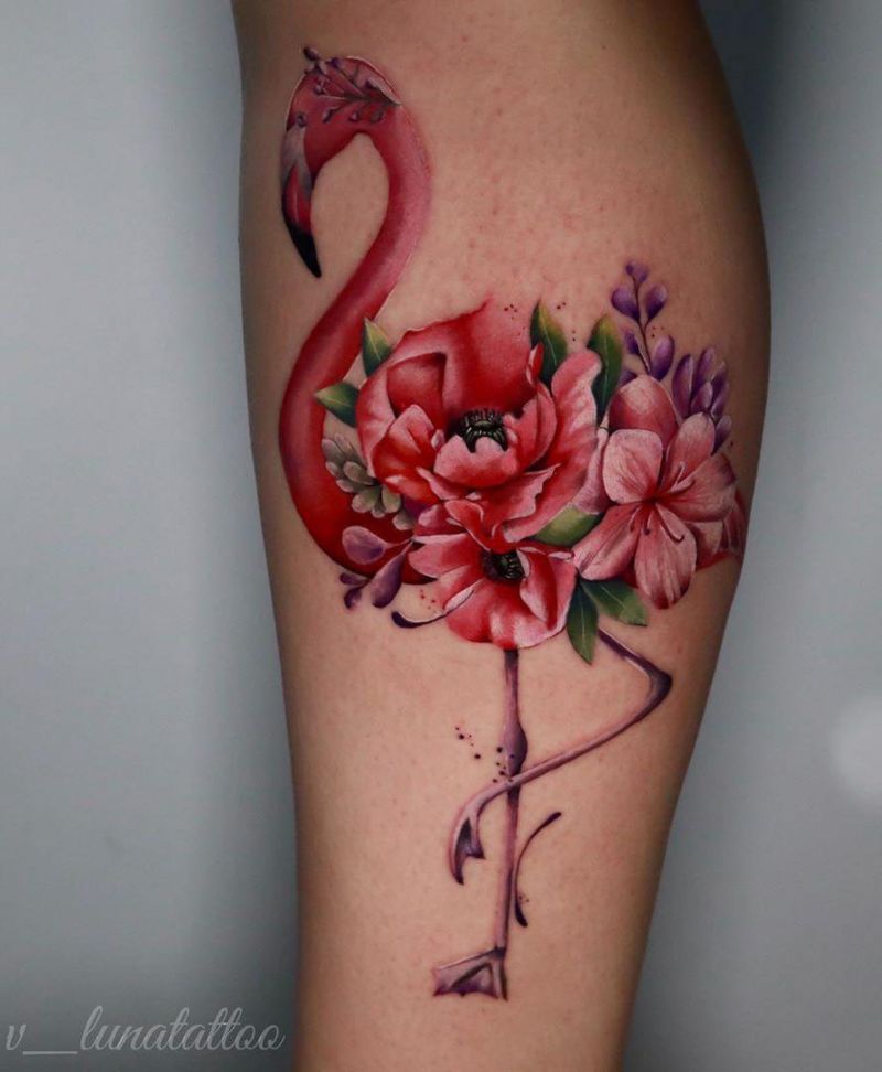 30 Pretty Flamingo Tattoos Make You Elegant and Beautiful