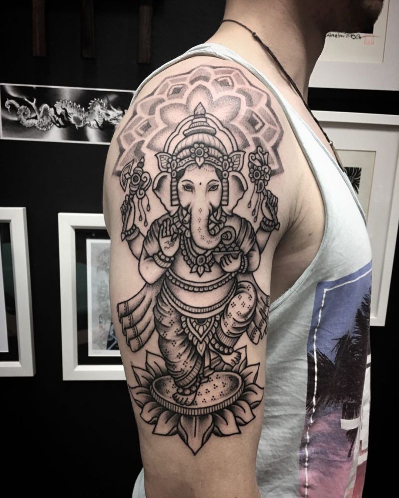 30 Pretty Ganesha Tattoos Make You Charming