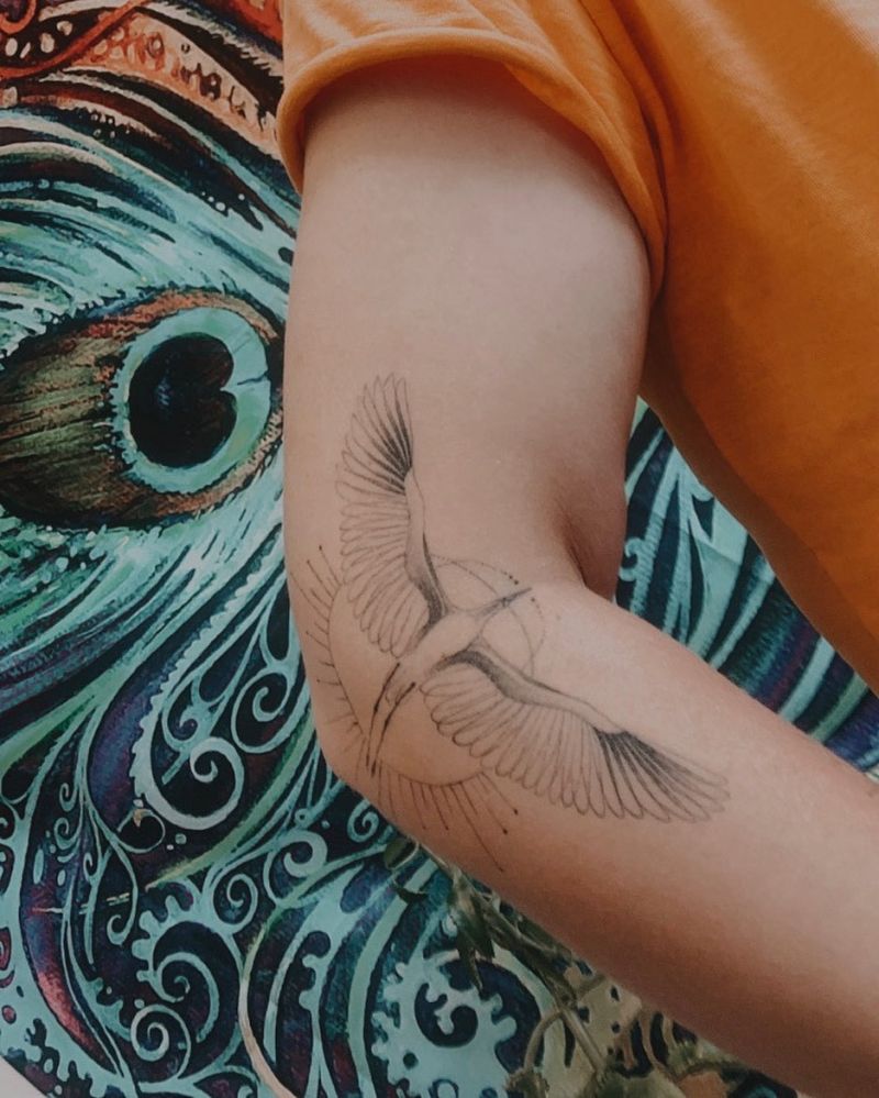 30 Pretty Heron Tattoos Bring You Good Luck