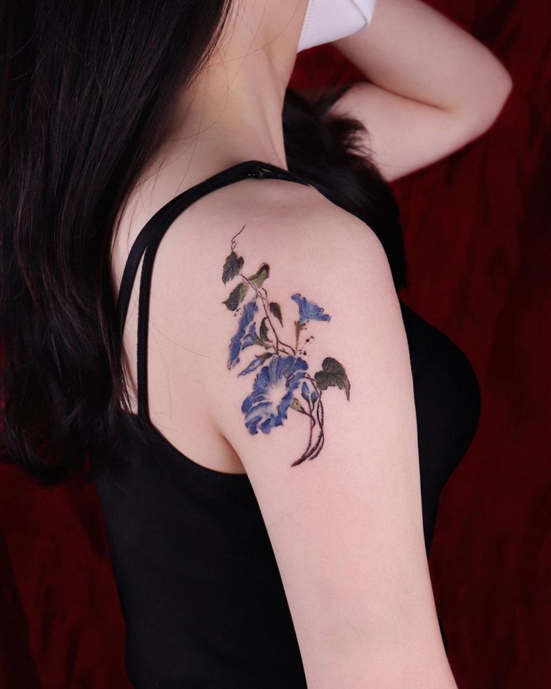 30 Pretty Morning Glory Tattoos to Inspire You