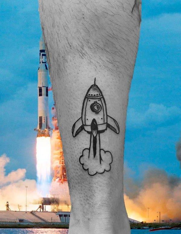 30 Pretty Rocket Tattoos Improve Your Temperament