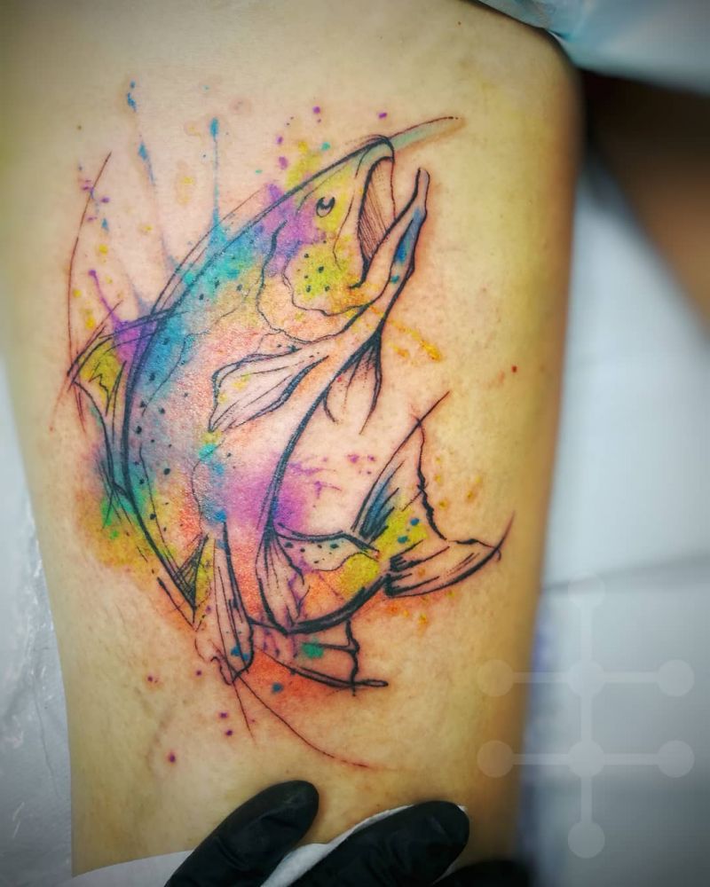 30 Pretty Salmon Tattoos You Will Love